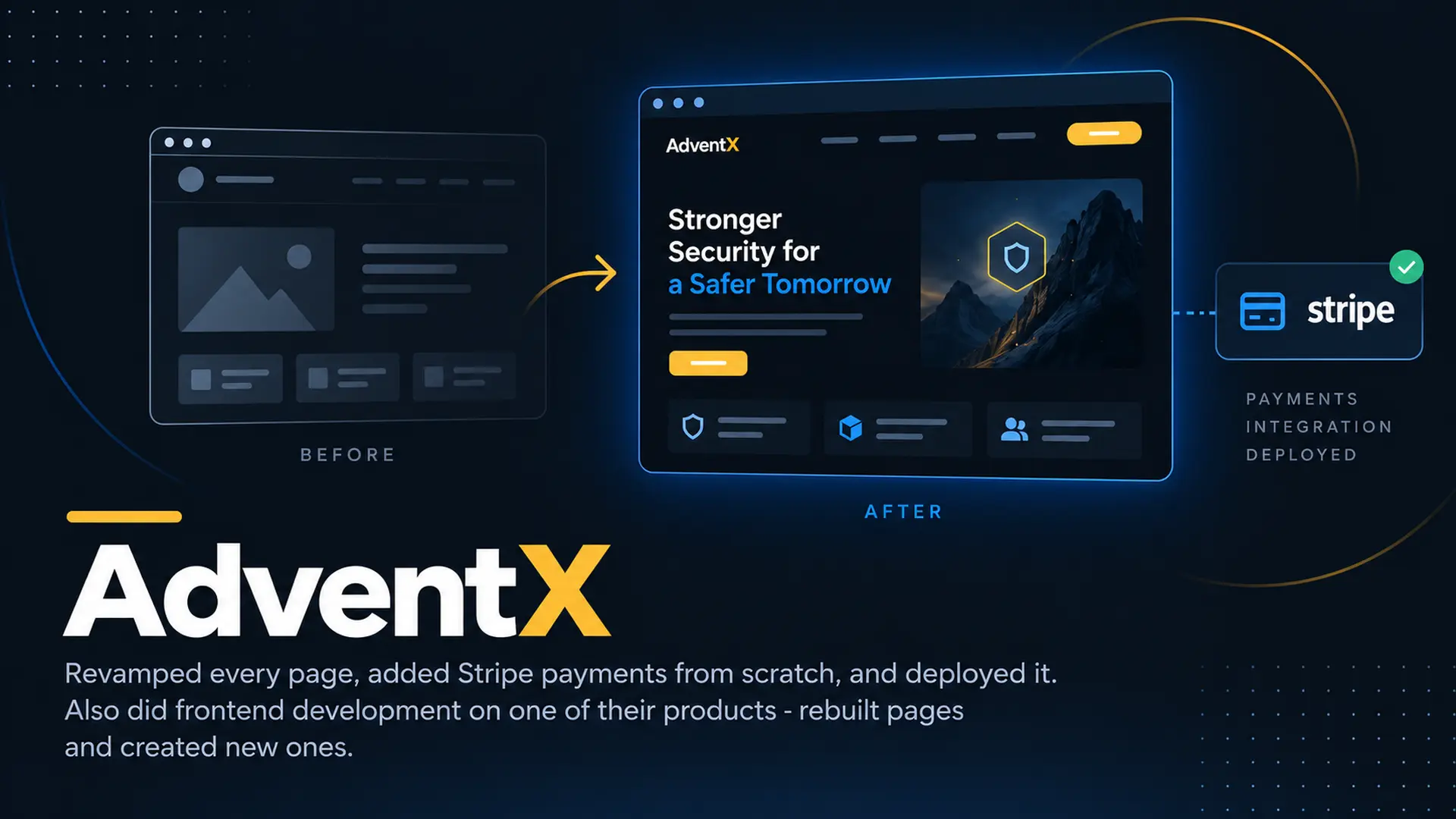 AdventX - Website revamp, Stripe payments, frontend